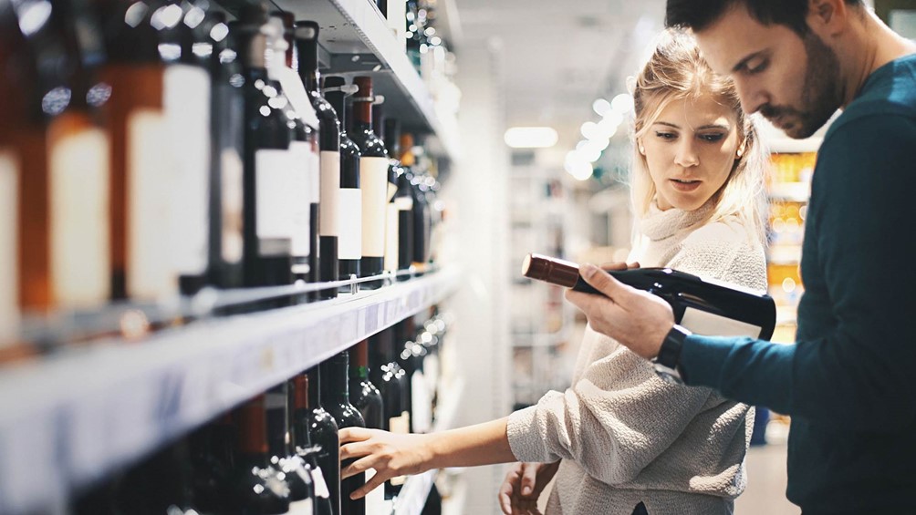 vinafdeling i butik